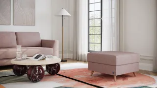BRUNO Hocker 70x70 in Blush Rosa | Gemütliche Ablage und praktische Aufbewahrung