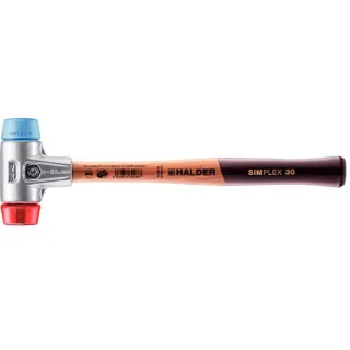 HALDER SIMPLEX - Schonhammer mit Aluminiumgehäuse und hochwertigem Holzstiel, TPE-soft / Plastik - 3116.030