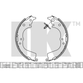 NK Bremsbackensatz hinten Toyota 4 Fj Fortuner Land