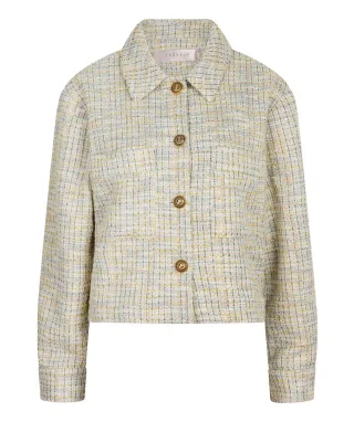 Esqualo - Tweedjacke mit Knöpfen gelb/grün - Gr. - 44