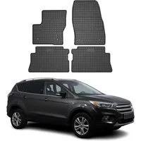OMAC Auto-Fußmatten für Ford Kuga 2013-2019 Gummimatten Schwarz 4 tlg (4 St), für Ford Kuga 2013-2019 Ford Kuga 2013-2019, Antirutsch,Wasserfest,Einfache Installation