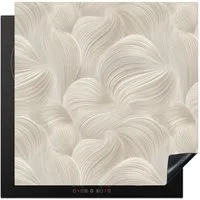 MuchoWow Herd-Abdeckplatte Lines - Ventilator - Beige, Vinyl, (1 tlg), Cerankochfeld Abdeckung, Herd Abdeckplatten Vinyl, 58x59 cm