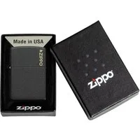 Zippo Feuerzeug Black Crackle mit Logo Sturmfeuerzeug schwarz, Das Original made in USA