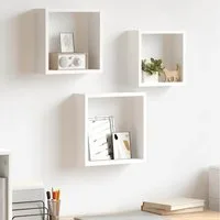 furnicato Regalwürfel 3er Set Würfelregale 30x10x30 cm in Weiß