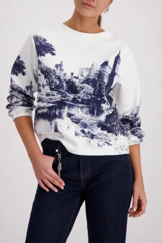 monari - Sweatshirt mit Stadt-Aufdruck off-white - Gr. - 40