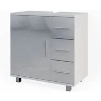 Vicco Waschbeckenunterschrank Ilias, Weiß Hochglanz, 60 x 60.8 cm (1-St)
