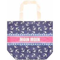Zwillingsherz Tragetasche, Stofftasche mit Henkel, bunter Mustermix