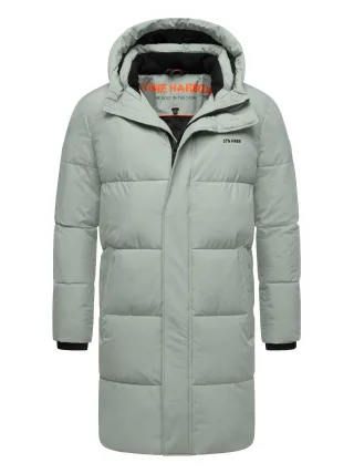 Stone Harbour Herren Steppmantel Hadrieen mit Fleecefutter & Kapuze