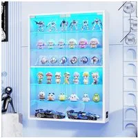 BROTTAR Hängevitrine Wandvitrine, LED Glasvitrine mit 6 Ebenen, verstellbaren Glasböden (1-St) mit Glastüren, Schwarz/Weiß