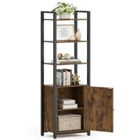 VASAGLE Bücherregal, 6 Ebenen, Regal, Standregal mit Türen, verstellbaren Ablagen