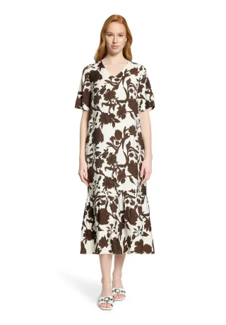 CARTOON - Midikleid Weiß/Braun - Gr. - 38