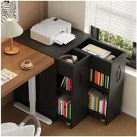 Odikalo Aktenschrank Sideboard Nachttisch Rollen Fächern Schublade Austauschbar Ausziehbar (Aktenschrank auf Rollen 52x50x75 cm - mit Fächern und Schubladen, Aktenschrank aus Holz, links-rechts tauschbar, Einzelschrank voll ausziehbar, mit Absturzsic