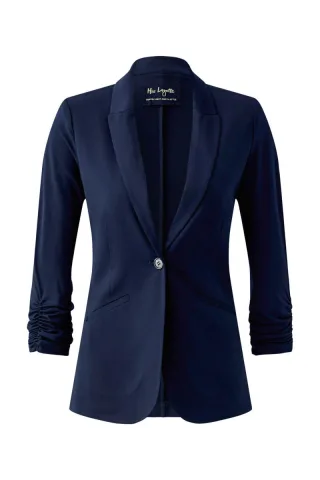 Miss Lagotte - Blazer mit 3/4-Ärmeln blau - Gr. - 36