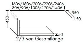 Burgbad Konsolenplatte KPFL.Hgl/Furn. 450x806x550 Eiche Hellgrau, WPDJ080RA0100 WPDJ080RA0100