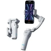 MOPUEA Gimbal tragbar faltbar mit Licht Stativ Dreiachsiger Smartphone-Gimbal Gimbal (3 Achsen Stabilisierung KI Tracking 8H Akku faltbar)