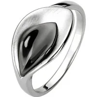 JOBO Fingerring, 925 Silber schwarz teilrhodiniert