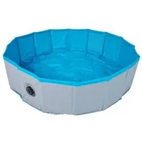HAC24 Hundepool Faltbarer Hundeplanschbecken Hunde Pool, Ablassventil 80 x 20 cm Rutschfester Boden