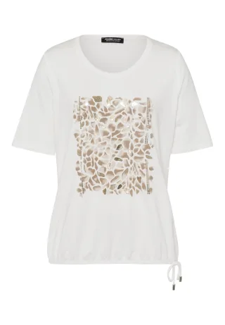 FRANK WALDER - Shirt EXOTIC JUNGLE mit Motivprint iced coffee/ecru - Gr. - 36