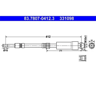 ATE Bremsschlauch vorne Opel Signum Vectra Saab 9-3 9-3x