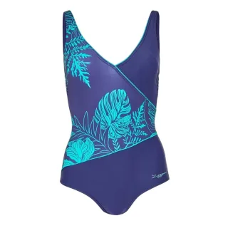 Zoggs - Badeanzug für Damen, Wickelfront (Blau)