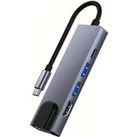 Montegoni 5-in-1 USB C Hub mit USB 3.0, USB 2.0, 4K HDMI, RJ45 Ethernet Computer-Adapter, Schnelle Ethernet-Verbindung, USB 3.0 & USB 2.0 Anschlüsse