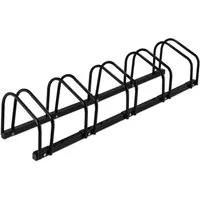 relaxdays Fahrradständer Schwarzer Fahrradständer für 5 Fahrräder