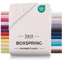 Carpe Sonno Spannbettlaken Boxspringbett Wasserbett Jersey 180x200 180x220 200x200 200x220, Jersey, Gummizug: rundum, (1 Stück), Bettlaken Baumwolle Matratzenbezug hohe Matratzen bis 32cm