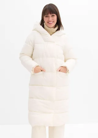 bonprix Oversize Steppmantel, weiß, Gr.52, Stylischer, dick wattierter oversized Mantel mit Kapuze