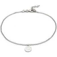 Elli Fußkette Plättchen Vintage Style 925 Sterling Silber