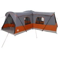 vidaXL Gruppenzelt Zelt für 16 Personen Grau und Orange 680 x 510 x 210 cm, (1 tlg)