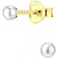 ALEXANDER YORK Paar Ohrstecker PERLE classic 3 mm in Gold I weiß, 2-tlg., 925 Sterling Silber