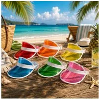 Koopman Schirmmütze Sonnenschutz Sichtschutz Mütze 6 Farben 6tlg (Set, 6-St., Packung) 6 Stk, transparent, Universalgröße, Bunt, Retro