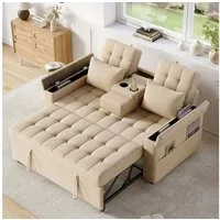 i@home Schlafsofa 2-Sitzer Sofa, mit Stauraum und Verstellbarer Rückenlehne, Vielseitiges Klappsofa