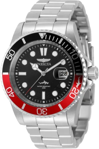 Invicta Pro Diver 50829 Herrenuhr - Quarzwerk - Edelstahl mit schwarzem Zifferblatt - 42 mm