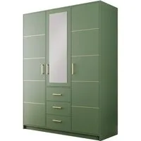 Compleo Kleiderschrank mit goldfarbenen Elementen und Kleiderstange ALEX II modische geräumige Garderobe
