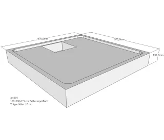 Neuesbad Wannenträger für Bette superflach 100x100x3,5 SD22023
