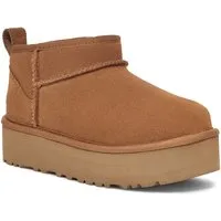 UGG UNISEX, KIDS' CLASSIC ULTRA MINI PLATFORM Schlupfboots, Plateaustiefel, Boots, Winterboots mit Logo-Aufnäher an der Ferse