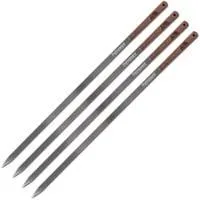 Grillspieße, 4 Stück edelstahl/holz, 40cm Klinge