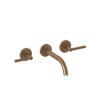 KLUDI NOVA FONTE 3-Loch-Waschtisch PURISTIC Unterputz-Wandarmatur 180 mm Brushed Bronze 20144N115