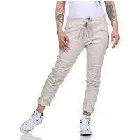 CLEO STYLE Jogginghose Damen Jogginghose 8115 36-40 Beige