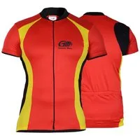 German Wear Radtrikot 295 Jersey Red/Yellow Herren Radler Jersey Rot/Neongelb