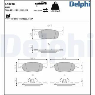 Delphi Bremsbel?ge vorne Mazda 2 Toyota Aygo Yaris