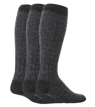 Workforce - 3 Paar Herren extra lange kniehohe warme Wollstiefelsocken