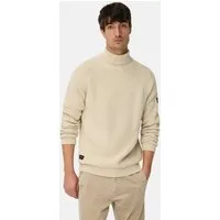 camel active Strickpullover mit Stehkragen Langarm Markenlabel
