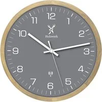 Holzwerk Funkwanduhr Designer Holz Funk Wand Uhr (Nahezu lautloses Uhrwerk, analog, 30 cm)