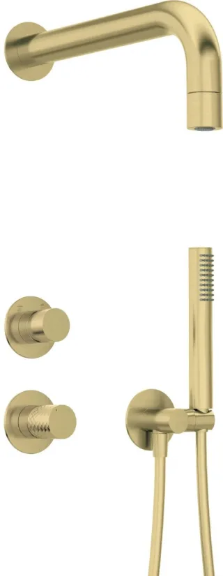 Neuesbad Serie 600 Unterputz Dusch-Set mit starrem Duschkopf Neuesbad Serie 600 Hexa gold gebürstet NB1DENHS_R9XK1