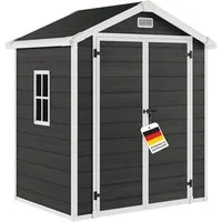 STEELSØN Gerätehaus Novara mit Bodenplatte, wetterfest, Geräteschuppen mit Satteldach, Gartenhaus inkl. Fenster
