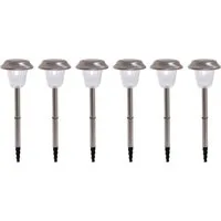 näve LED Gartenleuchte Gustav, LED fest integriert, 6er-Set LED Außenleuchte mit Erdspieß