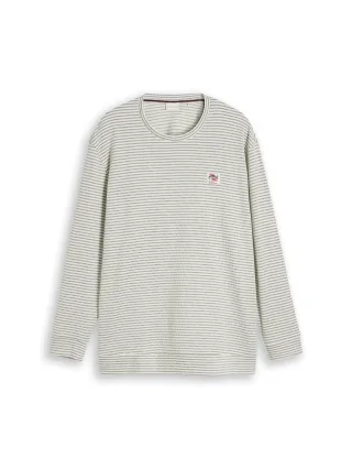Tom Tailor - Plus Size - Langarmshirt mit Streifenmuster offwhite structured stripe - Gr. - 4XL