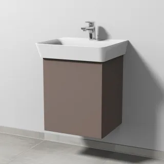 Sanipa 3way Waschtischunterbau zu Ideal Standard Connect Air Cube Waschtisch mit 1 Tür, Taupe-Matt SP6451T